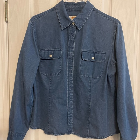 Talbots Long Sleeve Denim Top - Picture 3 of 4